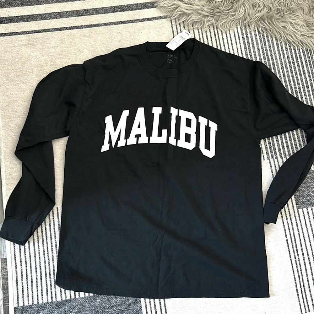 NWT Pac-sun 1 Sz Long sleeve black Malibu Tee - Picture 1 of 4